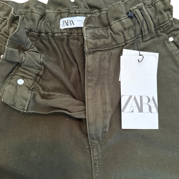 ZARA HIGH RISE - BAGGY PAPERBAG - TAPERED LEG - ANKLE-GRAZER - RIGID - Picture 4 of 11